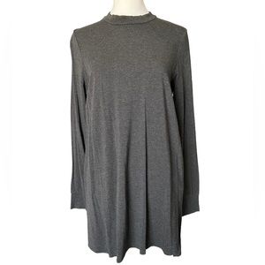 Eileen Fisher Jersey Knit Mock Neck Tunic Gray Petite M